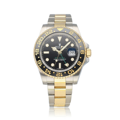 GMT-Master II 40 steel - yellow gold green black ceramic Oyster 2014 + papers