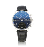 IWC Portugieser Chronograph Automatic 41 Portuguese chrono steel black 2009 + papers