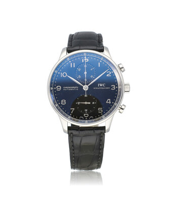 IWC Portugieser Chronograph Automatic 41 Portuguese chrono steel black 2009 + papers