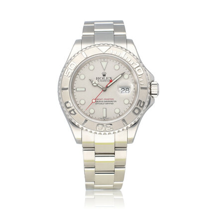 Yacht-master 40 steel - platinum - red - 2005 box + papers