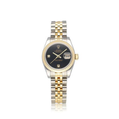 Lady-Datejust 26 steel - yellow gold Onyx 6-9 diamond Jubilee 2008 + papers