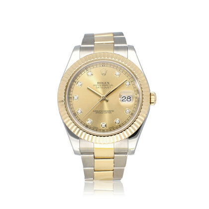 Datejust II 41 steel - yellow gold champagne diamond Oyster 2013 + papers