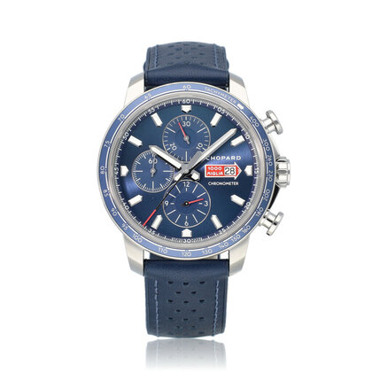 Mille Miglia GTS Chrono 44 steel blue limited 2021 box + papers | NEW CHOPARD SERVICE