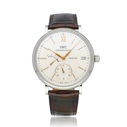 Portofino Hand-Wound 8 Days 45 steel silver 2019 B+P | NEW IWC SANTONI STRAP