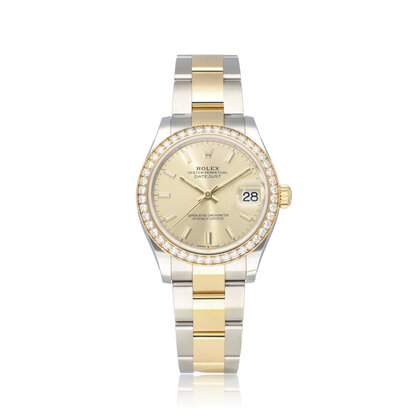 Datejust 31 steel gold champagne diamond Oyster 2022 box + papers