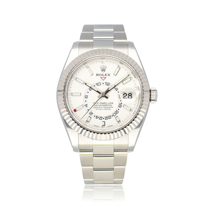 Sky-Dweller 42 steel - white gold silver Oyster 2021 box + papers