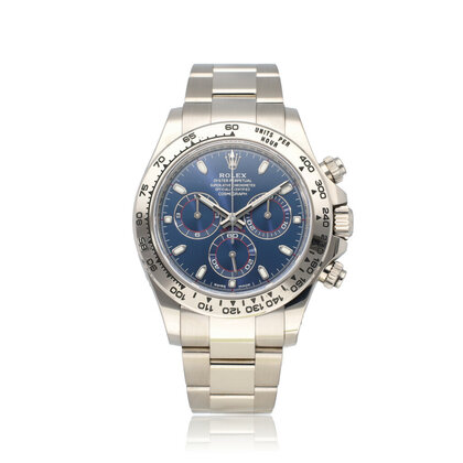 Daytona 40 chrono white gold blue 2019 box + papers