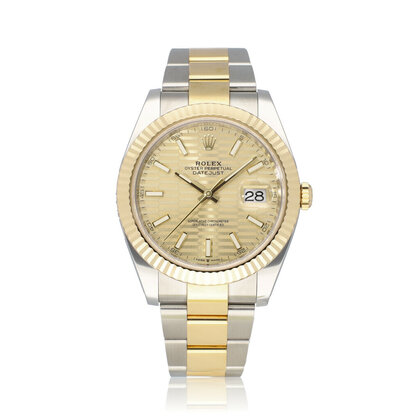 Datejust 41 steel - gold fluted - blocks - waffle Oyster 2023 + papers