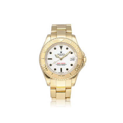Yacht-master 35 yellow gold white 1999 B+P | NEW ROLEX SERVICE