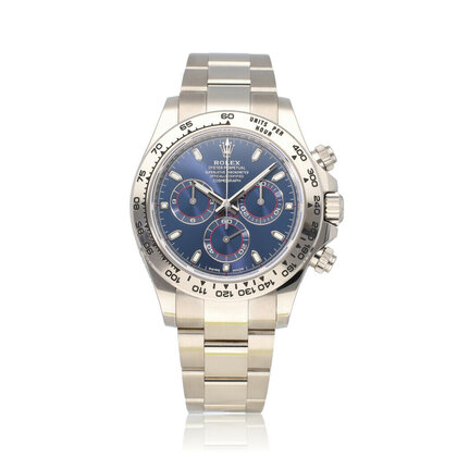 Daytona 40 chrono white gold blue 2020 box + papers