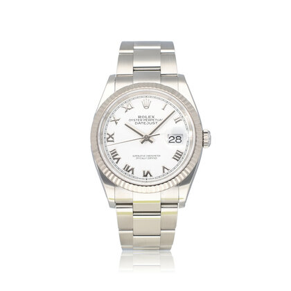 Datejust 36 steel - white gold roman Oyster 2022 B+P | NEW ROLEX SERVICE