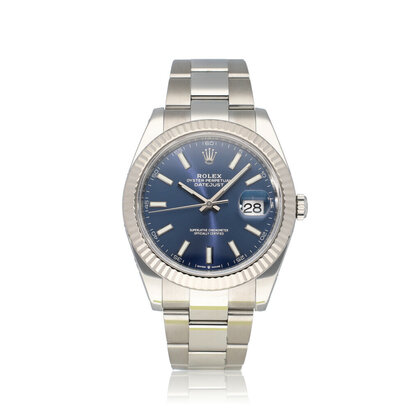 Datejust 41 steel - white gold blue 2024 + papers