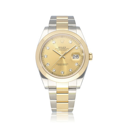 Datejust 41 steel - yellow gold diamond Oyster 2020 B+P | NEW ROLEX SERVICE