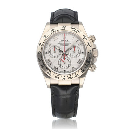 Daytona white gold meteorite red roman 2013 box + papers
