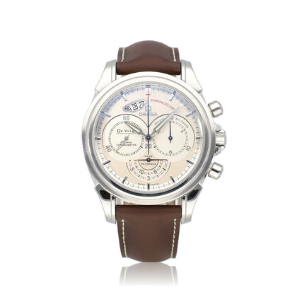 De Ville Chronoscope 41 steel white | OPEN DATE | B+P | NEW OMEGA STRAP