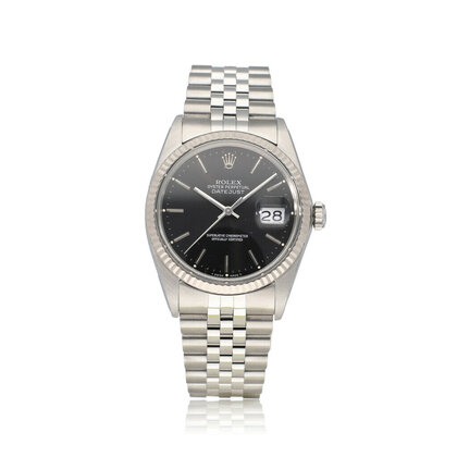 Datejust 36 steel black NEW JUBILEE - 1988 | NEW ROLEX SERVICE