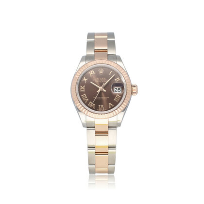 Lady-Datejust 28 steel - rose gold Oyster choco 2021 box + papaers