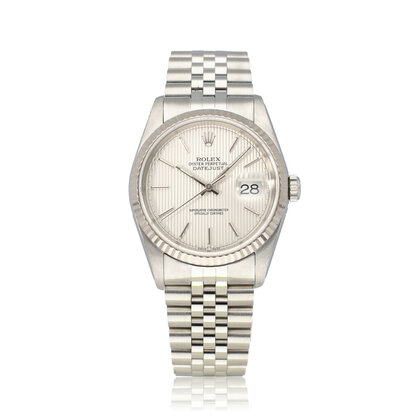 Datejust 36 steel - white gold silver Tapestry Jubilee 2002 + papers