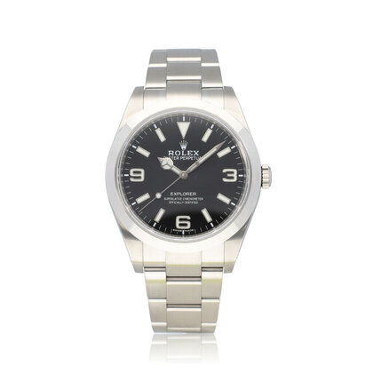 Explorer 39 steel black domed Oyster 2019 box + papers