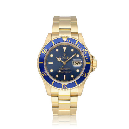 Submariner Date 40 gold blue / bluesy / jeans Oyster 1994 + papers | NEW ROLEX SERVICE