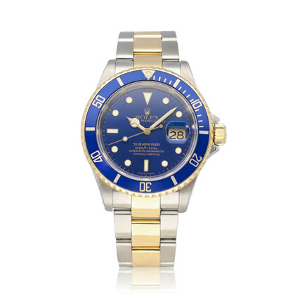 Submariner Date 40 steel - gold blue / bluesy 2003 B+P | NEW ROLEX SERVICE