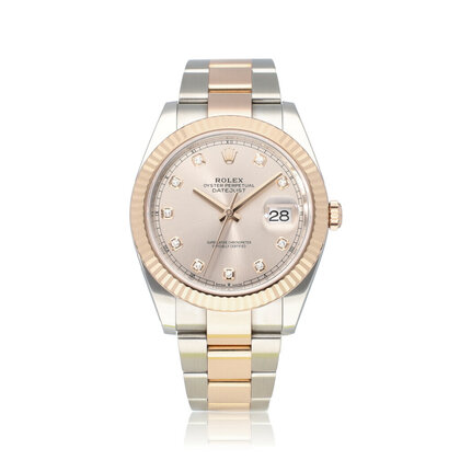 Datejust 41 steel rose gold sundust - pink diamond Oyster 2021 box + papers