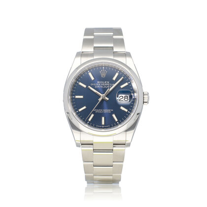 Datejust 36 steel blue domed Oyster 2021 box + papers