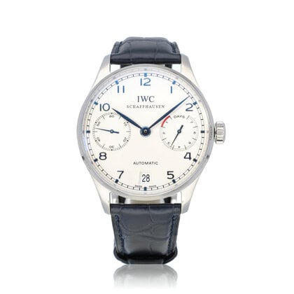 Portugieser Automatic 7 days Power Reserve 42 steel silver 7-days 2008 box + papers | NEW