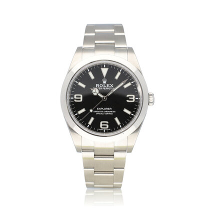 Explorer 39 steel black domed Oyster 2020 box + papers