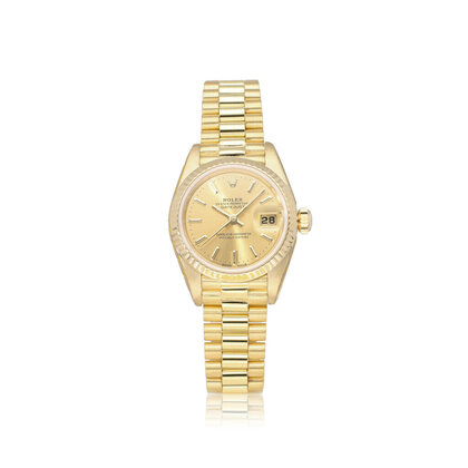 Lady-Datejust 26 yellow gold champagne President 1984 box + papers