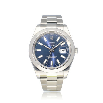 Datejust II 41 steel blue domed Oyster 2016 box + papers