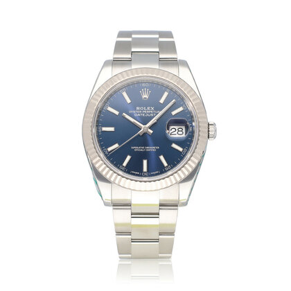 Datejust 41 steel - white gold blue 2017 B+P | NEW ROLEX SERVICE
