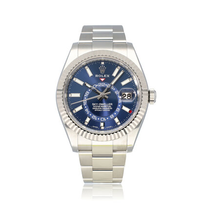 Sky-Dweller 42 steel - white gold blue Oyster 2021 box + papers