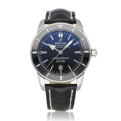 Superocean Heritage 46 steel black 2018 box + papers | NEW BREITLING SERVICE