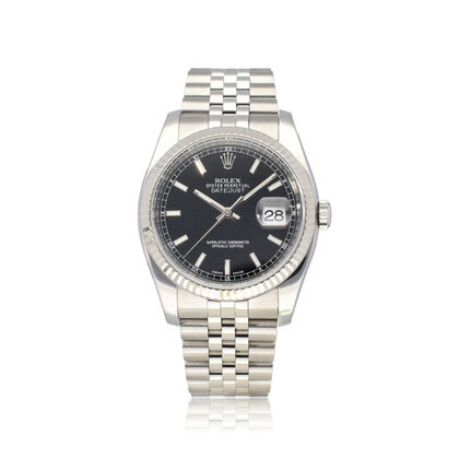 Datejust 36 steel - white gold black roulette Jubilee 2017 + papers