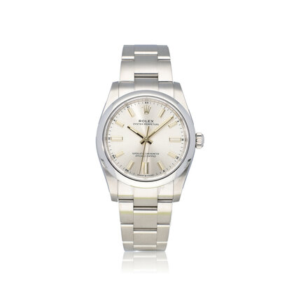Oyster Perpetual 34 steel silver domed Oyster 2021 box + papers