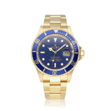 Submariner Date 40 gold blue / bluesy - rehaut / RRR Oyster 2007 box + papers