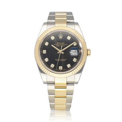 Datejust 41 steel - gold black diamond Oyster 2019 box + papers