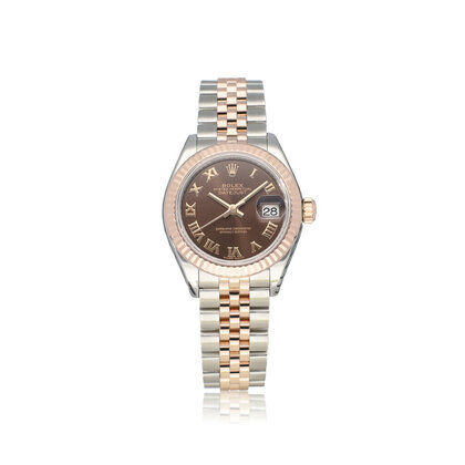 Lady-Datejust 28 steel - rose gold Jubilee choco 2016 B+P | NEW ROLEX SERVICE