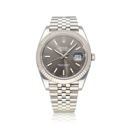 Datejust II 41 steel rhodium - slate - grey fluted Jubilee 2019 B+P | NEW ROLEX SERVICE