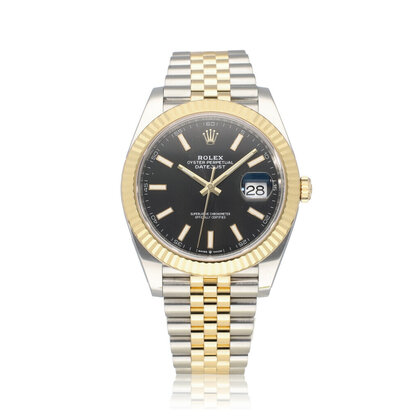 Datejust 41 steel - yellow gold black fluted Jubilee 2019 B+P | NEW ROLEX SERVICE