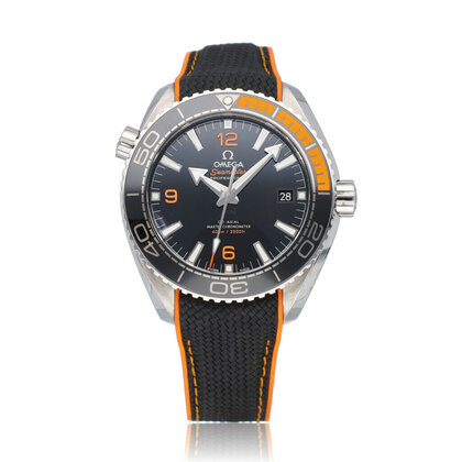 Seamaster Planet Ocean 600M Co-Axial Master Chronometer 43.5 steel black orange 2018 box +