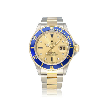 Submariner Date 40 steel - gold serti sultan sapphire diamond blue 2004 box + papers