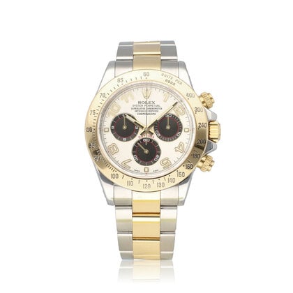 Daytona 40 steel - yellow gold creme / panda / racing V-serial 2008 | NEW ROLEX SERVICE