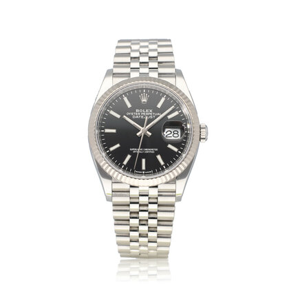 Datejust 36 steel - white gold fluted black Jubilee 2021 box + papers