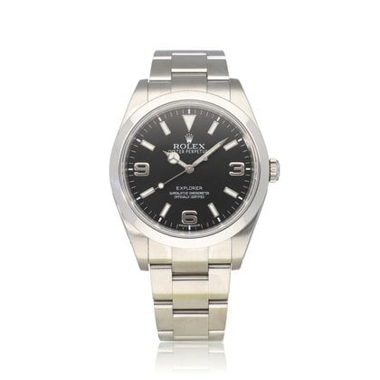 Explorer 39 steel black domed Oyster 2011 box + papers