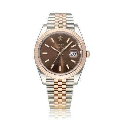 Datejust 41 steel - rose gold choco Jubilee 2023 B+P | NEW ROLEX SERVICE