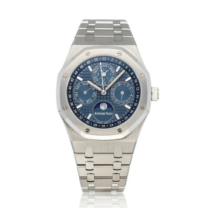 Royal Oak Perpetual Calendar 41 steel blue 2019 box + papers