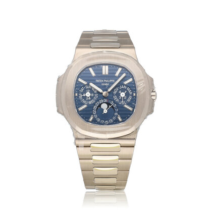 Nautilus Perpetual Calendar 40 white gold blue moonphase 2021 box + papers