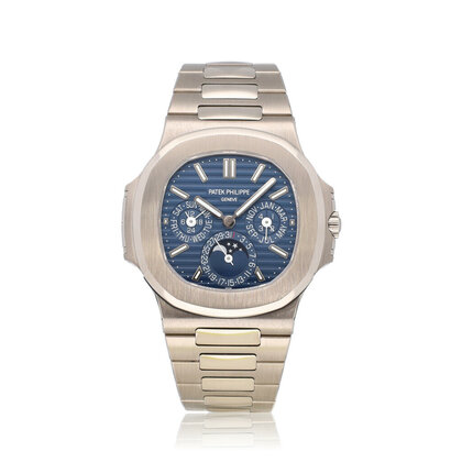 Nautilus Perpetual Calendar 40 white gold blue moonphase 2019 box + papers